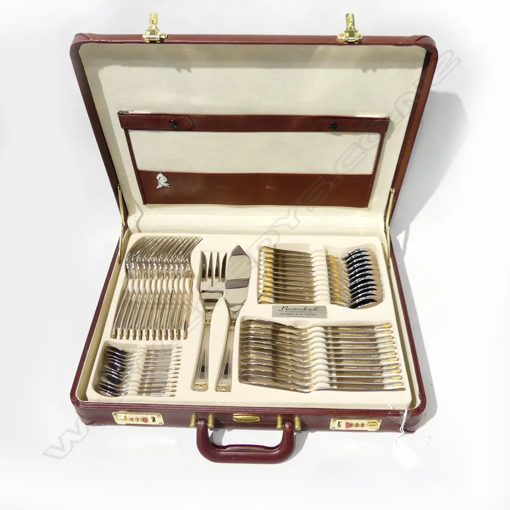 BREITENBACH SOLINGEN VINYL CASED 12 PLACE CUTLERY SET  Image 1++