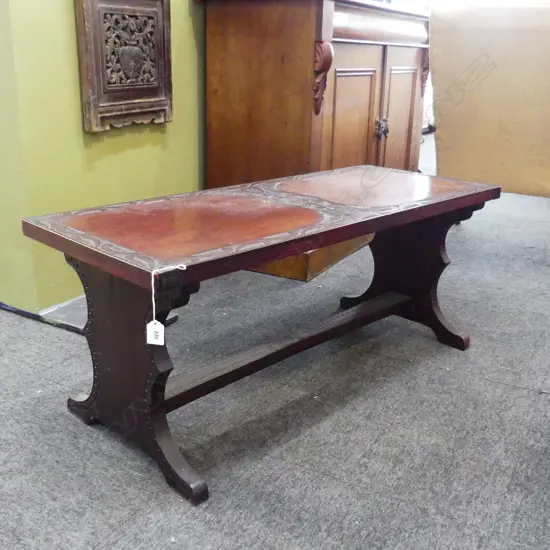 COFFEE TABLE; CARVED MAORI DESIGN 990x405x405mm