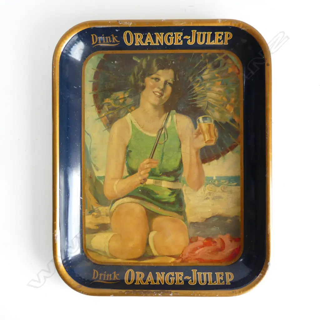 GENUINE 1920's ORANGE JULEP TRAY RARE. Image 1++