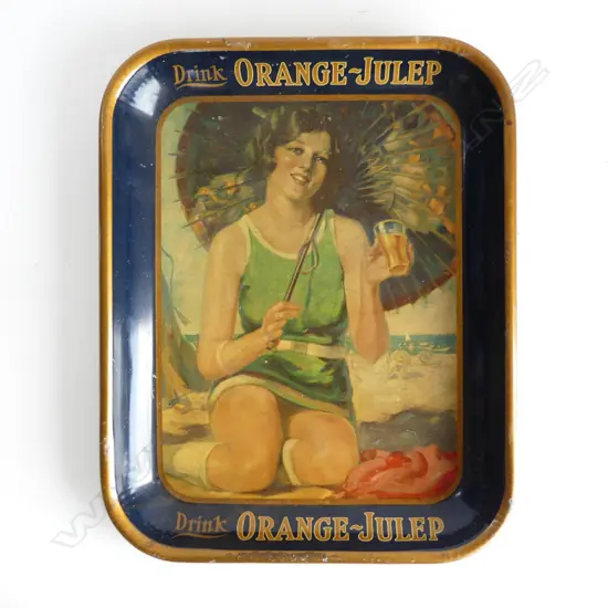 GENUINE 1920's ORANGE JULEP TRAY RARE.