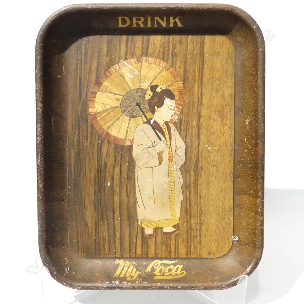 GENUINE 1915 COCA TRAY rare. given with soda fountain purchase Image 1++