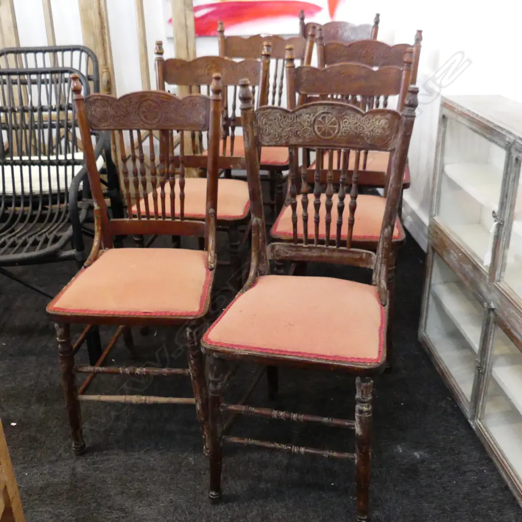7 CANADIAN SPINDLE BACK CHAIRS Image 1++
