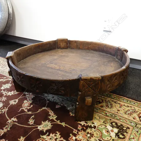 AFRICAN LOW CHAKKI TABLE, DIA 810, H. 360mm