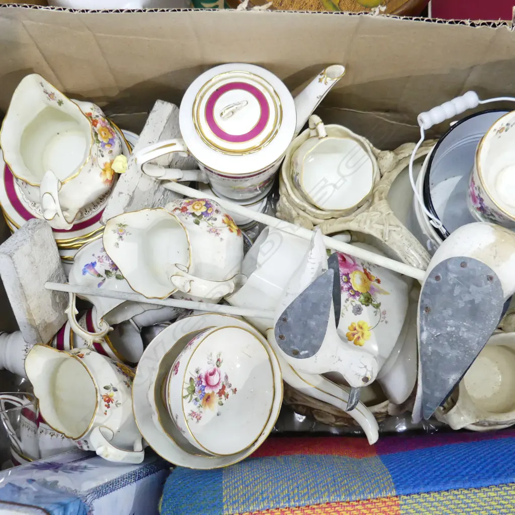 BOX LOT ASST. CHINA; TEA SETS ETC Image 1++