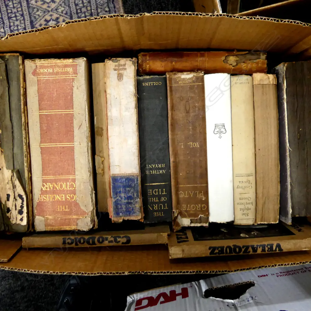 BOX LOT ANTIQUE BOOKS Image 1++