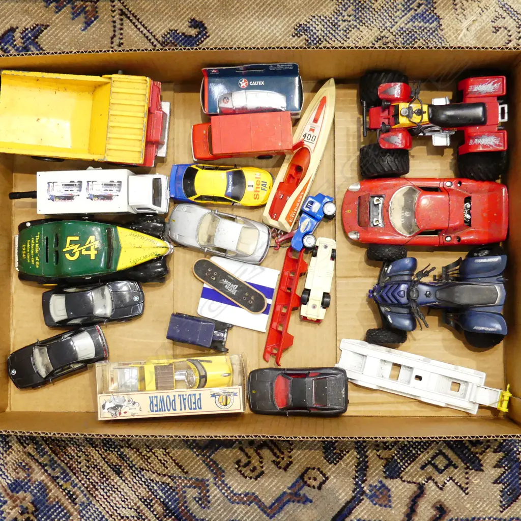 BOX LOT DINKY TOY TRUCK & OTHER SMALL DIE CAST TOYS Image 1++