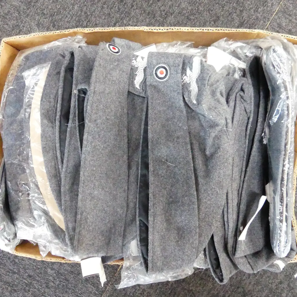 BOX LOT REPRODUCTION WWII GERMAN LUFTWAFFE GREY WOOL DRESS CAPS Image 1++
