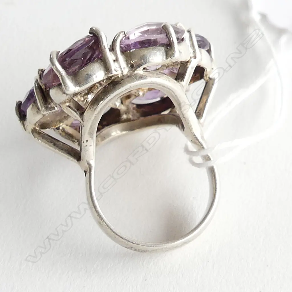 925 & PURPLE GEMSTONE RING 24 GRAMS SIZE R Image 1++
