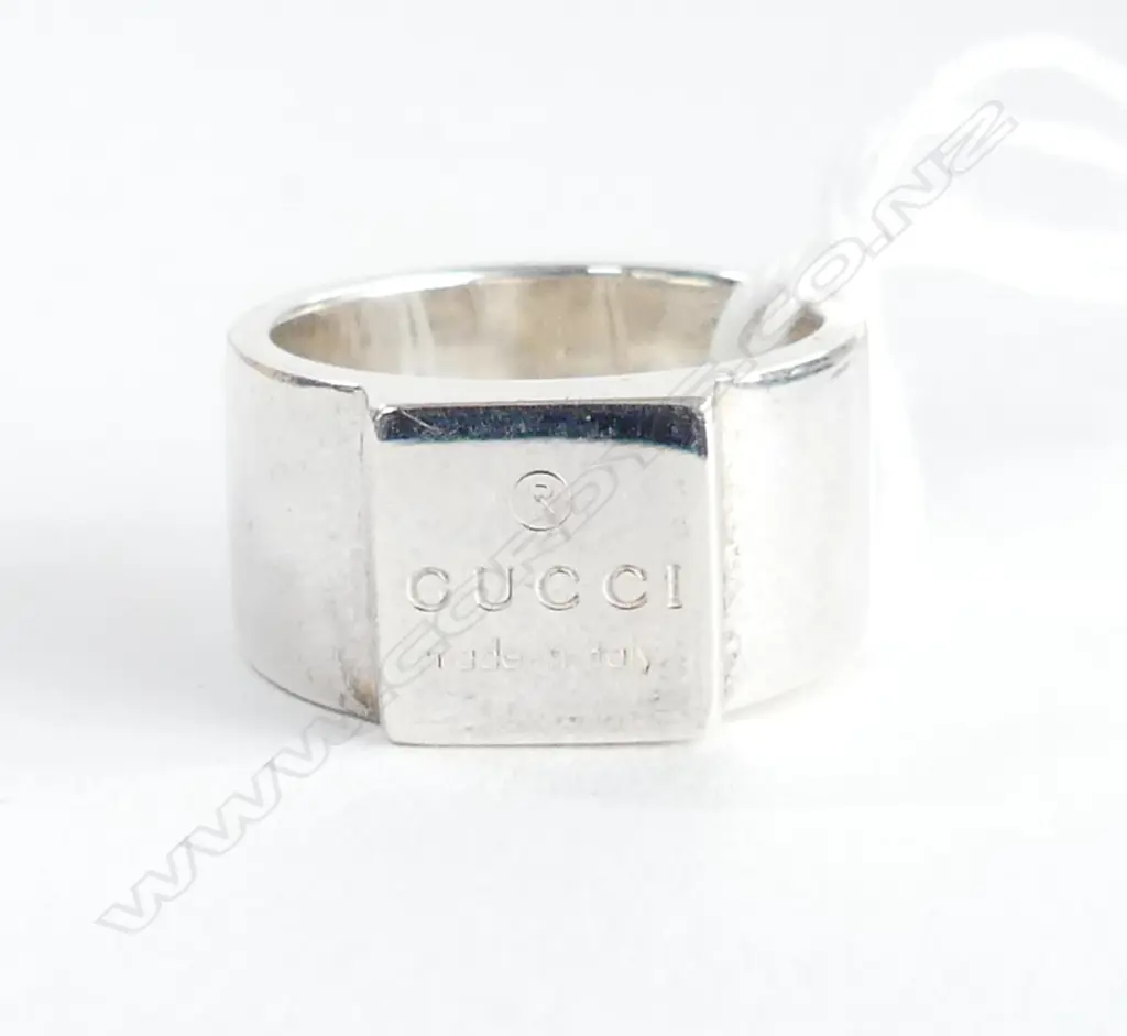 925 SILVER SQUARE GUCCI RING size K Image 1++