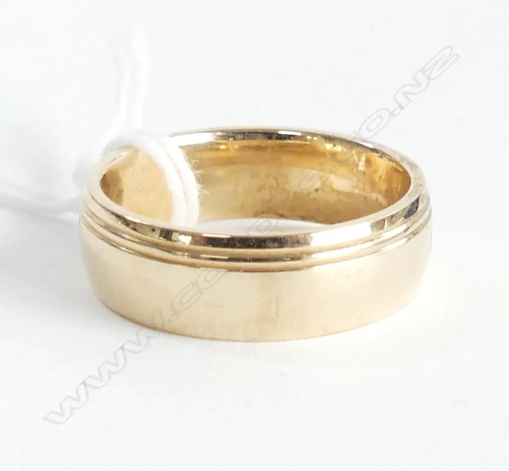 9CT YELLOW GOLD WEDDING BAND, SZ U, 9.1GMS  Image 1++