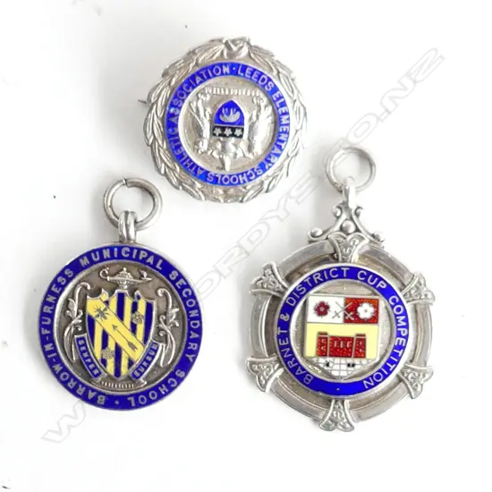  3 ENGLISH STERLING SILVER SPORTS MEDALS
