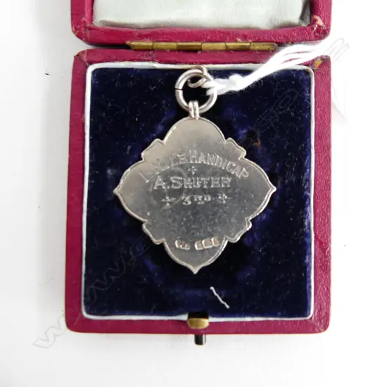  ROYAL VESEY CYCLE CLUB STG SLIVER MEDAL WITH ORIGINAL BOX 1907