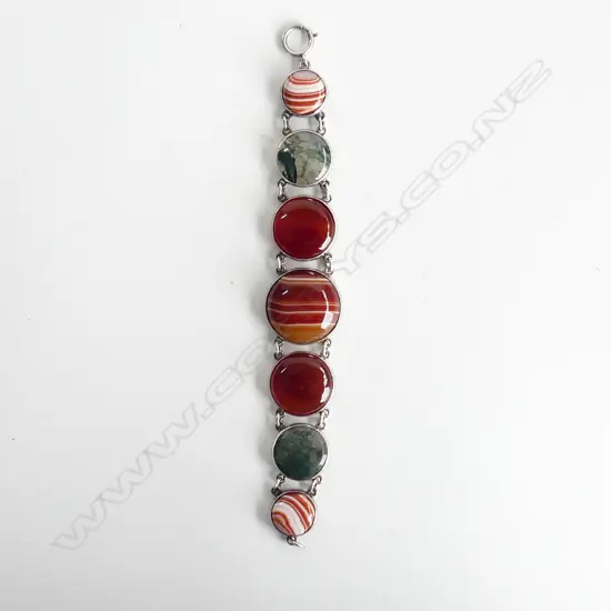  SCOTTISH SILVER AND AGATE BRACELET