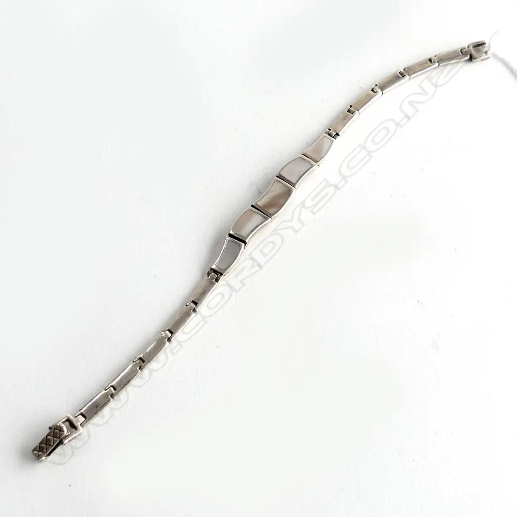 925 SILVER & MoP BRACELET L.190mm 17 GRAMS Image 1++