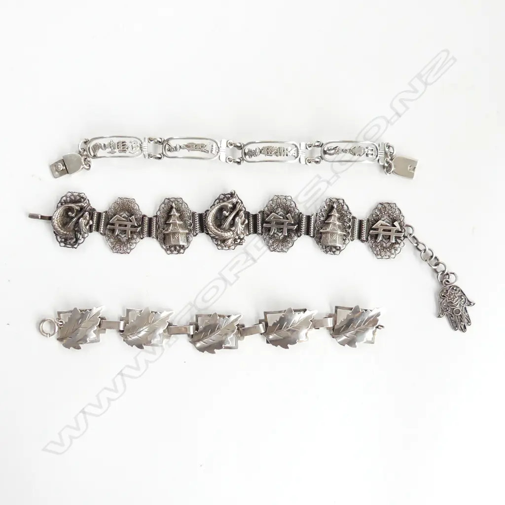 3 SILVER BRACELETS TOTAL WEIGHT 60GMS Image 1++