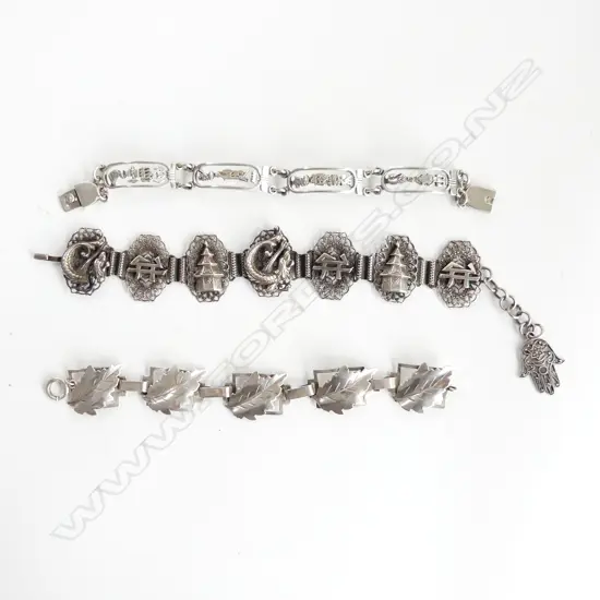3 SILVER BRACELETS TOTAL WEIGHT 60GMS