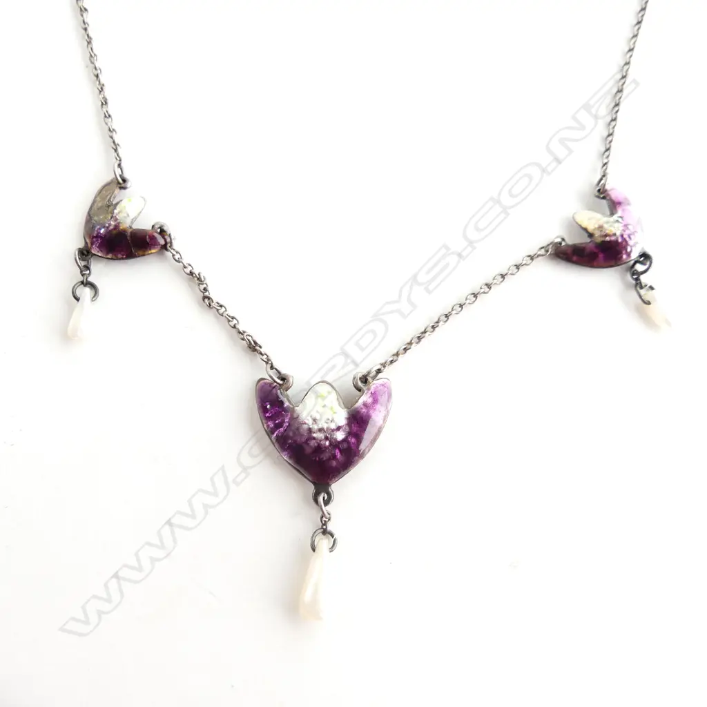 STG SILVER & ENAMEL ARTS & CRAFTS NECKLACE Image 1++
