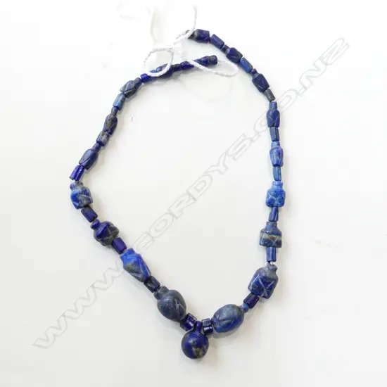 1980’S PESHAWAR HAND CUT LAPIS LAZULI BEADS ON STRING 440MM