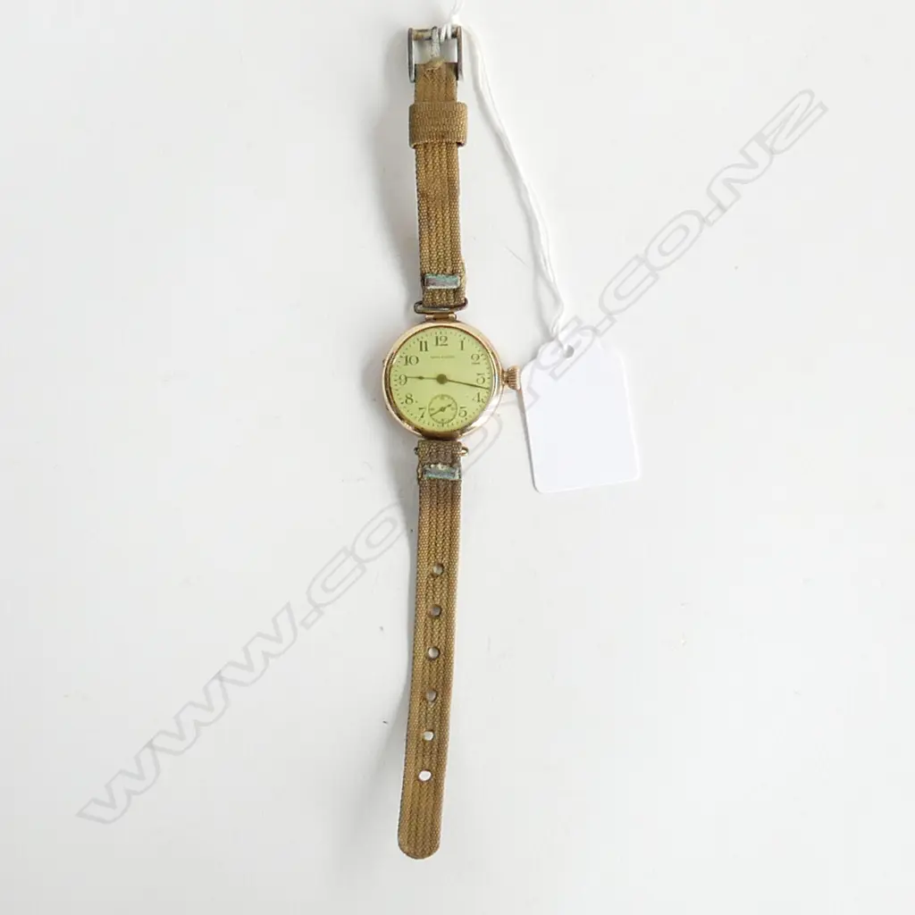   9CT GOLD WALTHAM WRIST WATCH NOT WORKING Image 1++