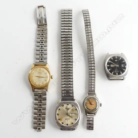 4 WATCHES; 2 SEIKO & 2 HADIS - 3 WORKING