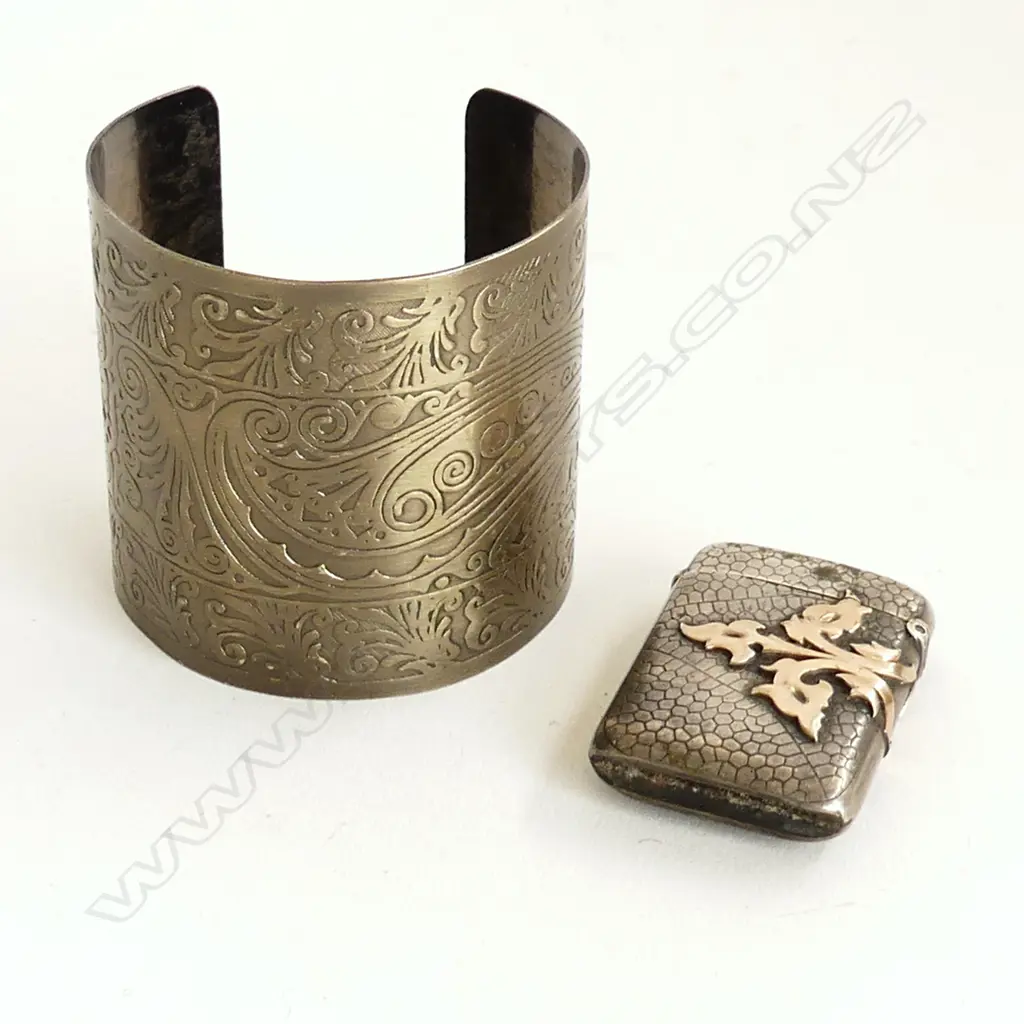 BOHO VINTAGE CUFF BRACELET (H. 60mm) AND VESTA , FRENCH SILVER? Image 1++