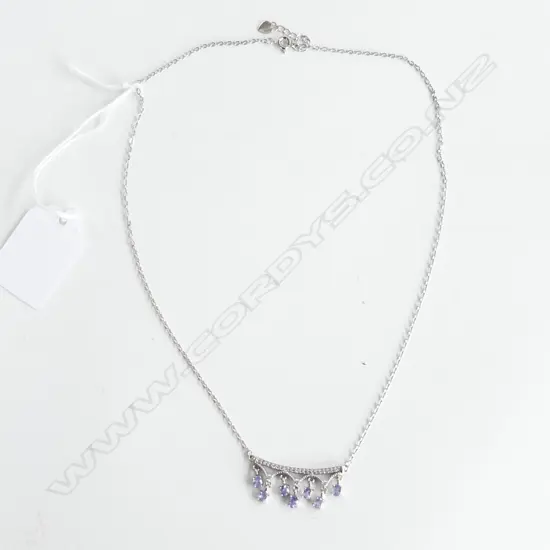 **RTV** TANZANITE & 925 SILVER PLATED NECKLACE