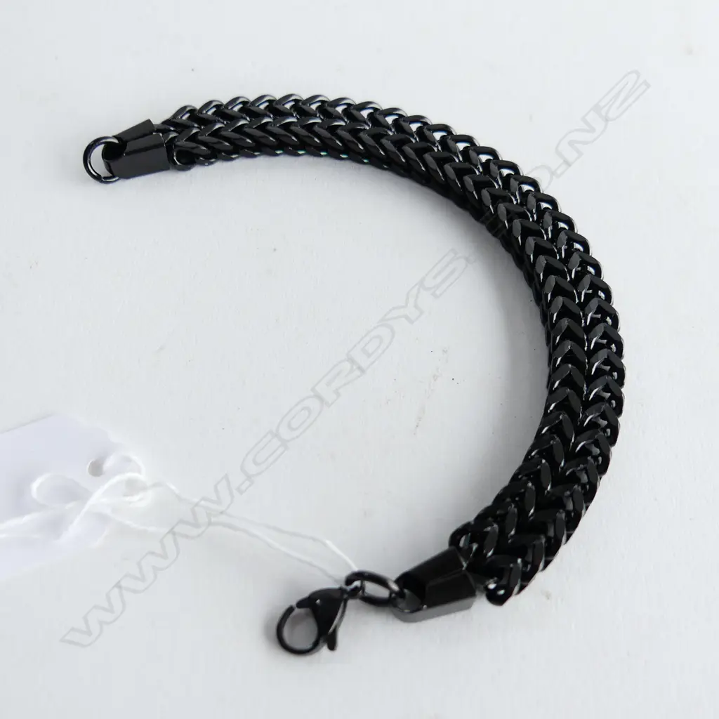 MEN'S MATTE BLACK HEAVY STEEL ROPE BRACELET  Image 1++