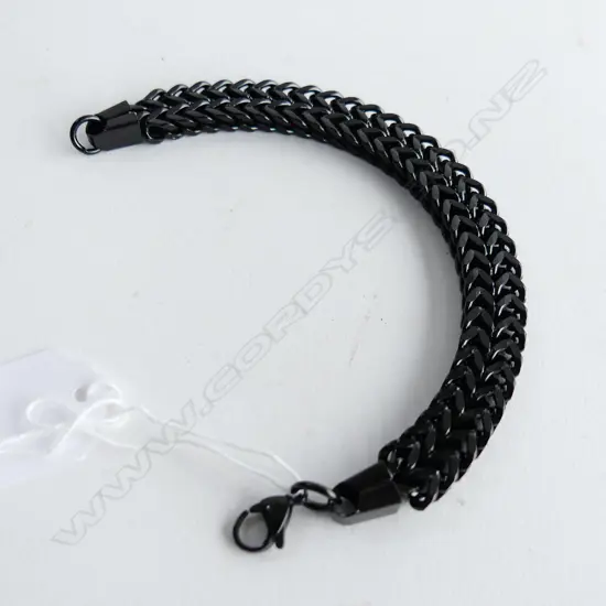 MEN'S MATTE BLACK HEAVY STEEL ROPE BRACELET 