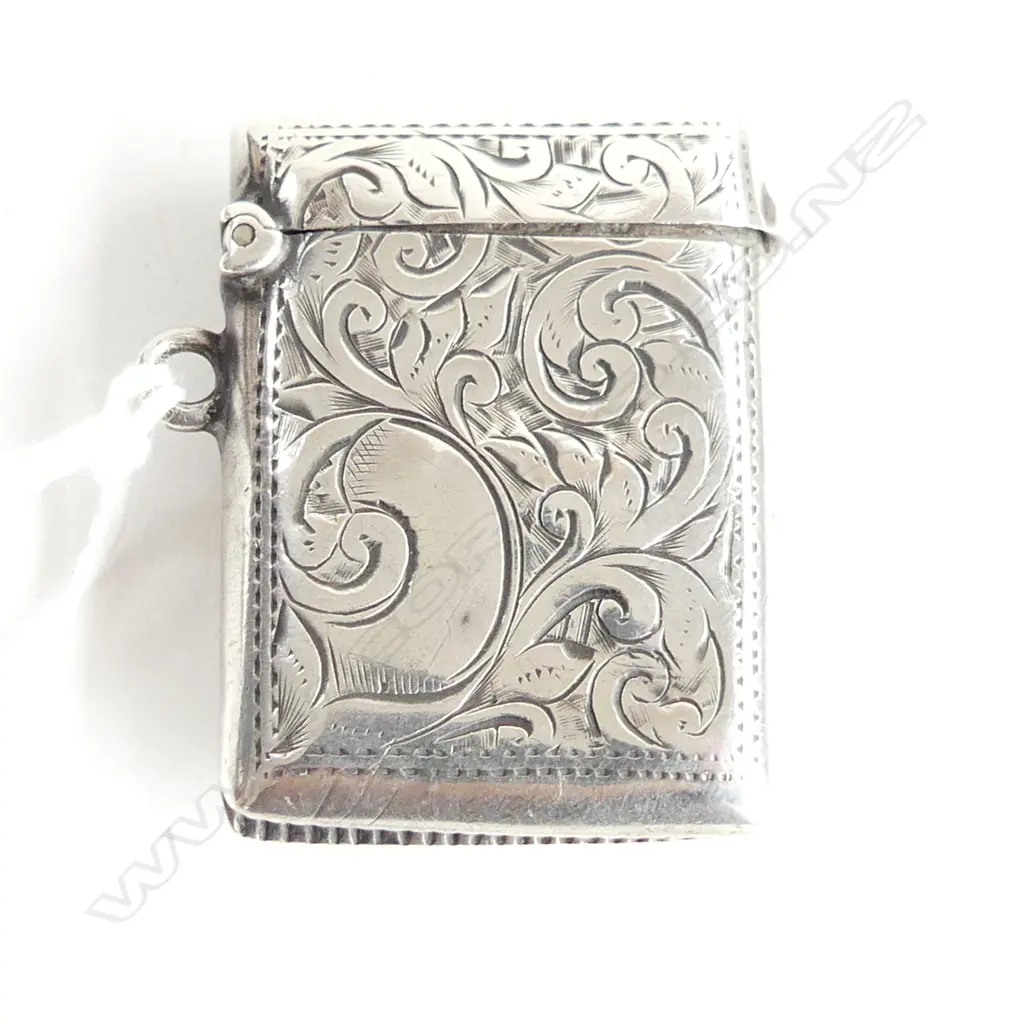 STERLING SILVER VESTA CASE BIRMINGHAM 1900 Image 1++