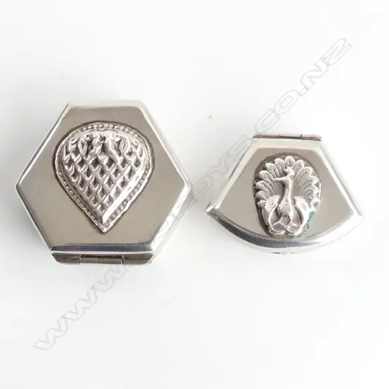  2 PILL BOXES 72% SILVER.
