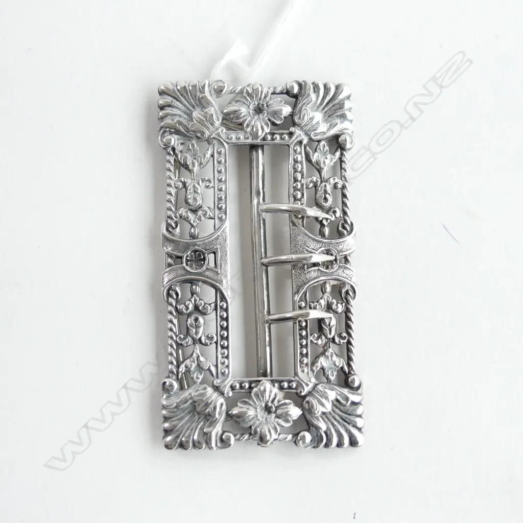 VINTAGE ORNATE STG SILVER 1PC BELT BUCKLE, BIRM  36GMS Image 1++
