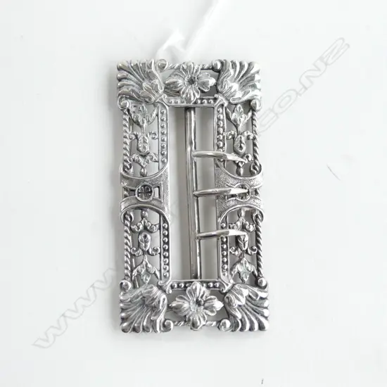 VINTAGE ORNATE STG SILVER 1PC BELT BUCKLE, BIRM  36GMS