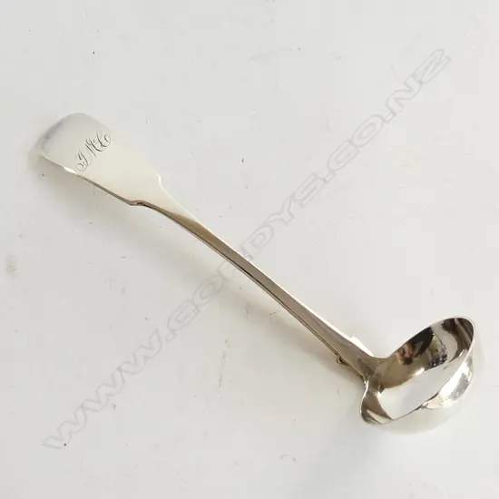 STG SILVER  FIDDLE PATTERN SAUCE LADLE L.170mm 41GMS MONOGRAMMED