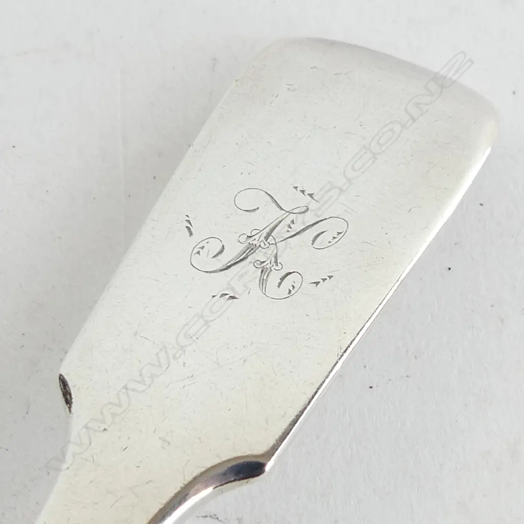 STG SILVER FIDDLE PATTERN SERVING SPOON, MONOGRAMMED 'K'  LONDON 1813, 78GMS  Image 1++