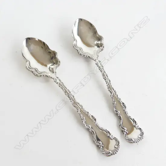 PR ORNATE STG SILVER SPOONS L. 165mm, SHEF. 1899, 76GMS