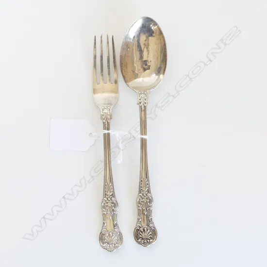 PR VICTORIAN SILVER KINGS PATTERN CHRISTENING SPOON & FORK. London 1859 73gms