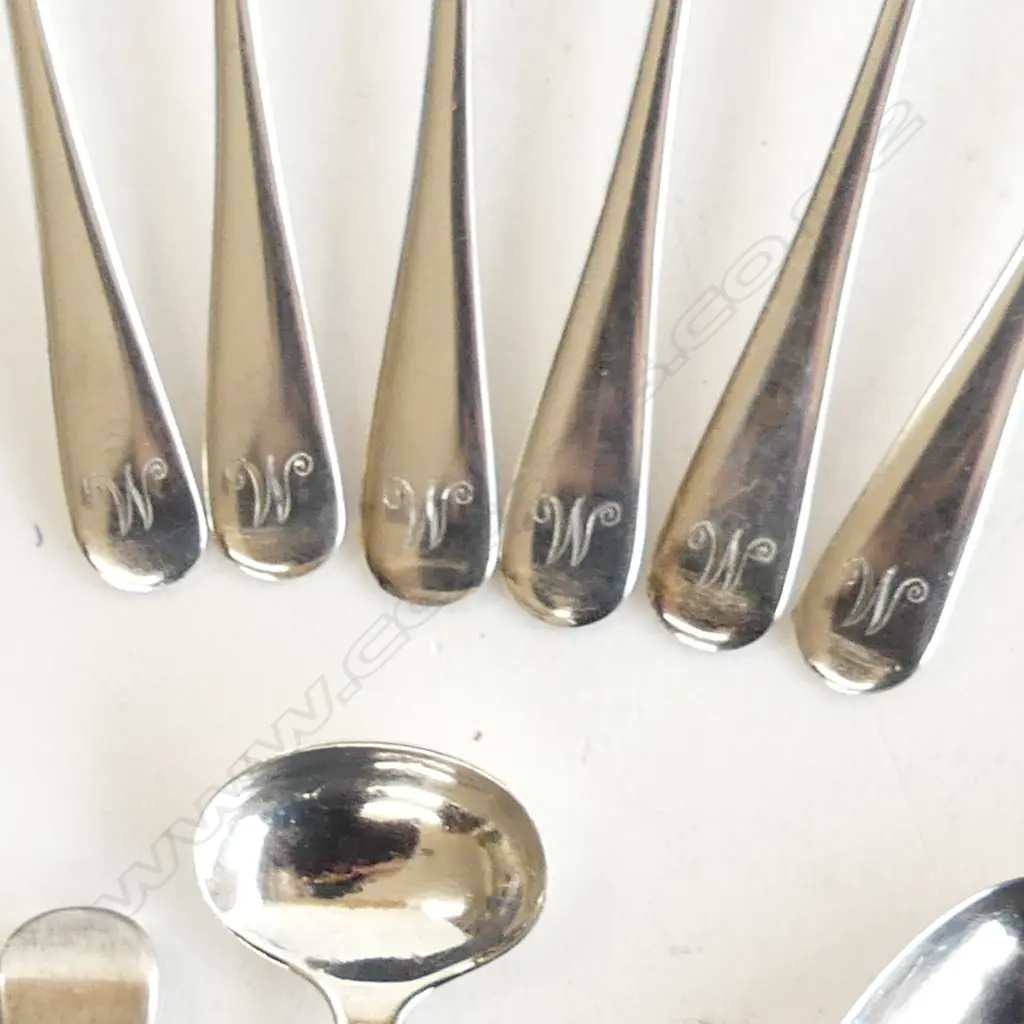 STG SILVER; SET 5 COFFEE SPOONS + SET 6 COFFEE SPOONS & 5 ASST MUSTARD SPOONS 199GMS Image 1++