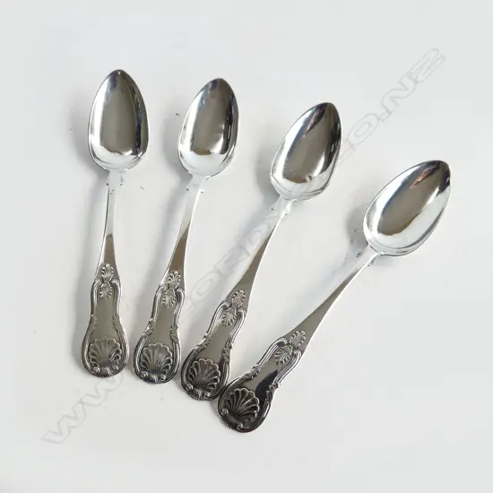 SET 4 STG SILVER TEASPOONS,  GLASGOW, 68GMS 
