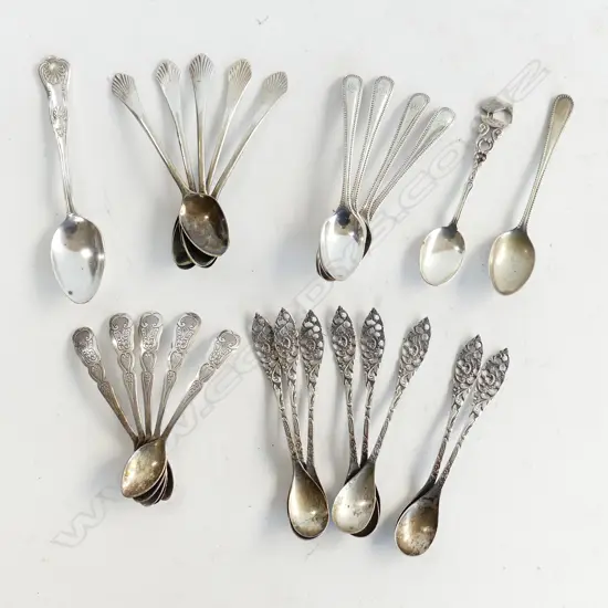 24 ASST SILVER PLATED COFFEE SPOONS 