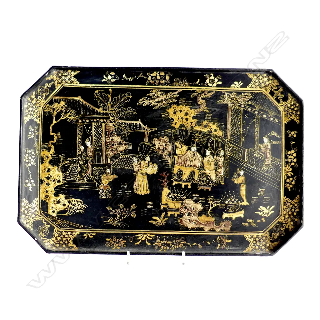 VINTAGE CHINESE LACQUER TRAY 250x380mm Image 1++