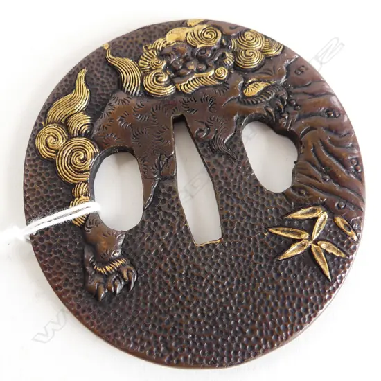 JAPANESE BRONZE TSUBA  80mm dia