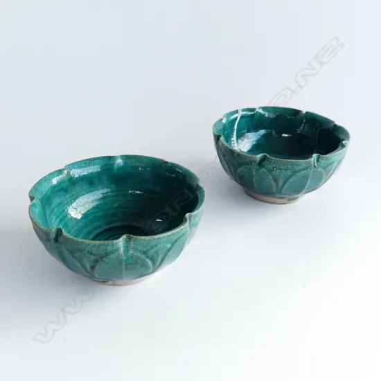 PR GREEN GLAZED BOWLS 120mm dia