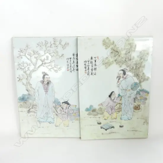 2 CHINESE CERAMIC PANELS 300x200mm