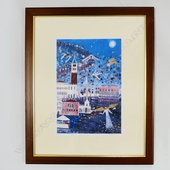 LUCY CLIBBON, MAGIC OF VENICE, SIGNED FRAMED PRINT 270 X 385mm