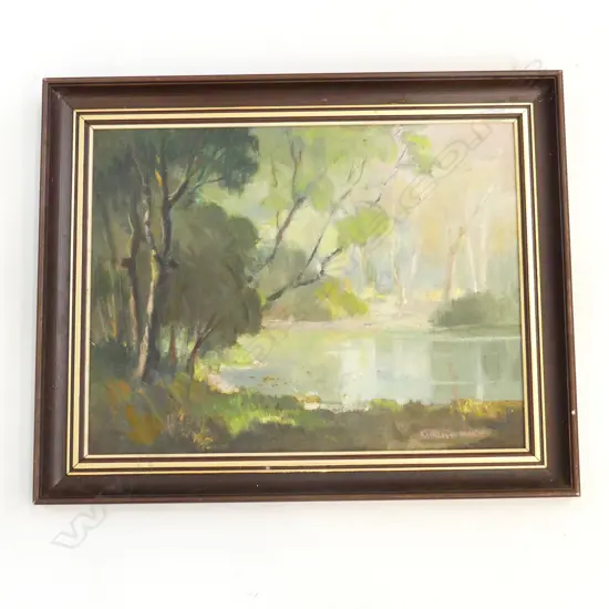 KATHLEEN MCKAY (NZ b.1913) 'NIXONS CREEK, WANGANUI' OIL ON BOARD 300x395mm