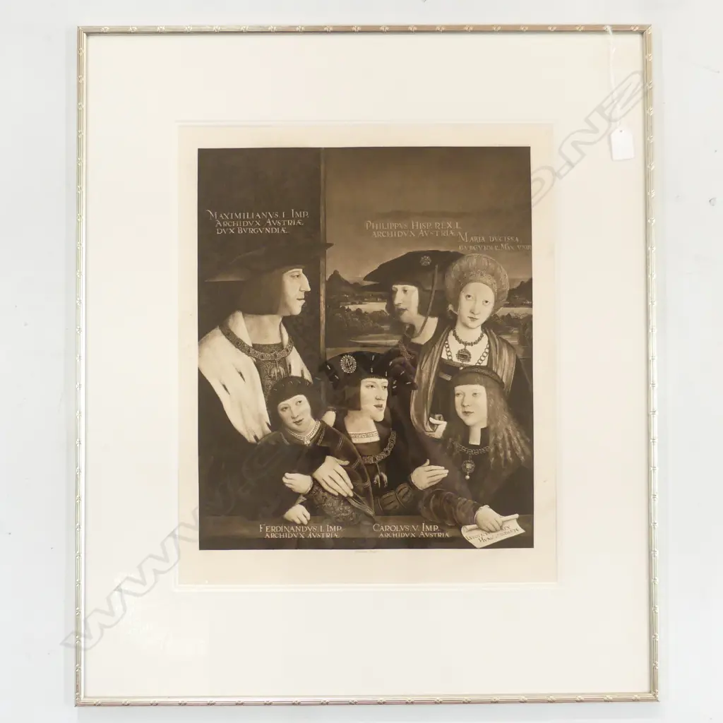 BERNHARD STRIGEL LITHOGRAPH 'EMPEROR MAXIMILIAN I AND HIS FAMILY' 500x410mm Image 1++