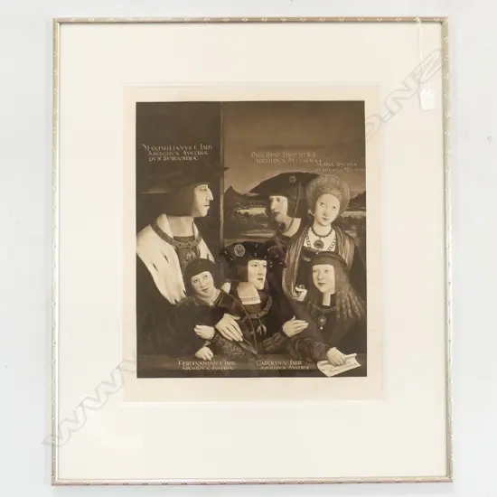 BERNHARD STRIGEL LITHOGRAPH 'EMPEROR MAXIMILIAN I AND HIS FAMILY' 500x410mm