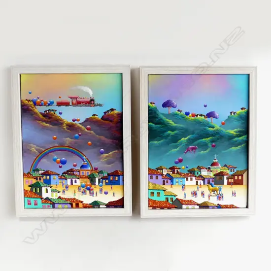 2 FEDERICO FUENTES PRINTS ON CANVAS 295 X 400mm