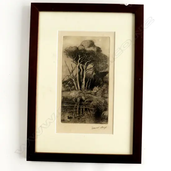 TREVOR LLOYD ETCHING, SIGNED 110 X 195mm