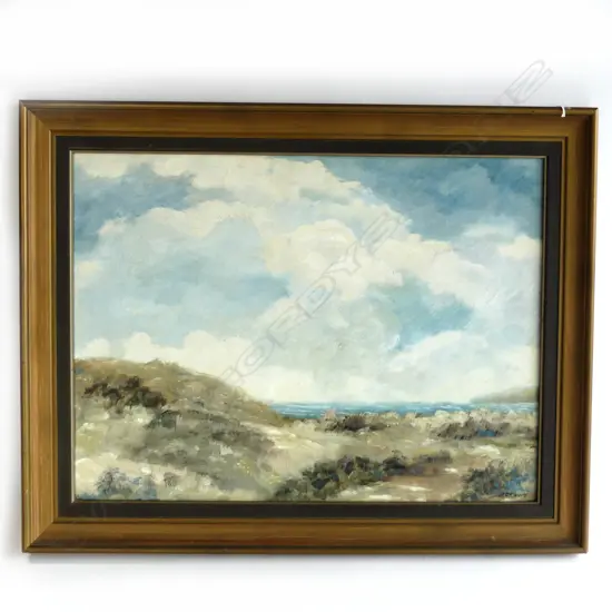 PETER WHITE (UK) COASTAL SCENE, OIL ON BOARD, SIGNED  440 X 595mm